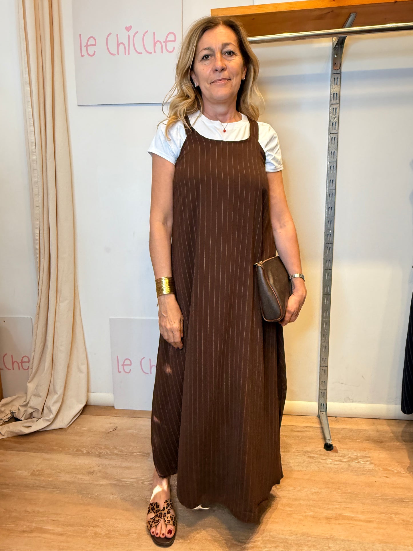 SALDI|Abito lungo gessato Sandra sconto 50%