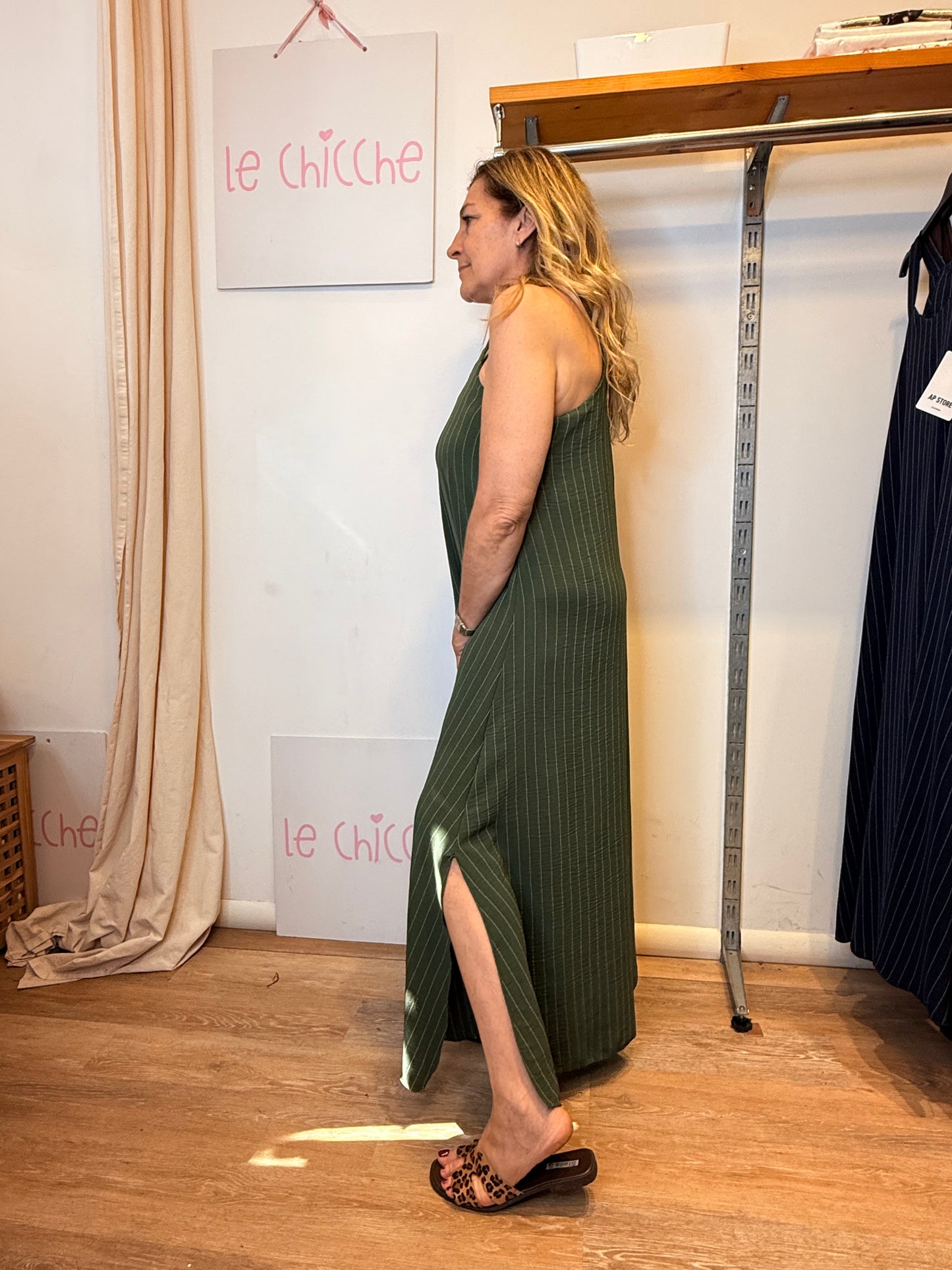 SALDI|Abito lungo gessato Sandra sconto 50%