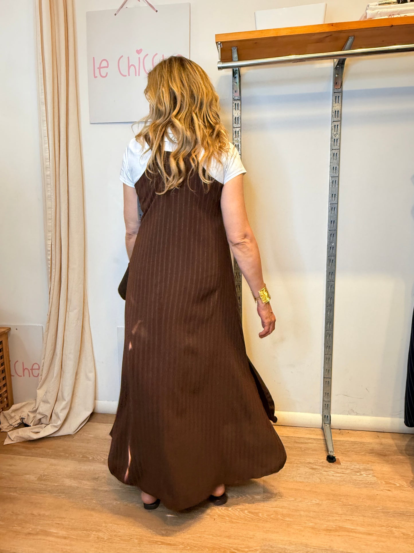 SALDI|Abito lungo gessato Sandra sconto 50%