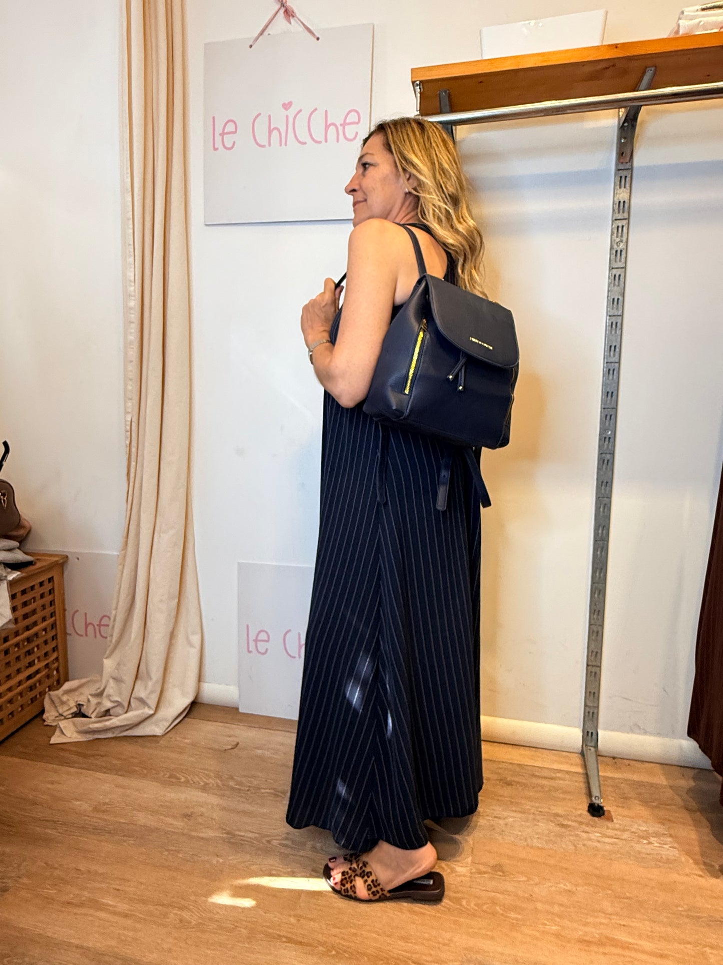 SALDI|Abito lungo gessato Sandra sconto 50%