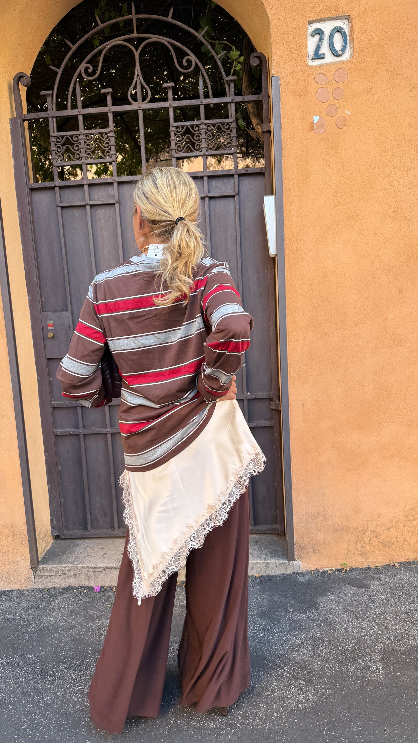 Blusa righe bassotto