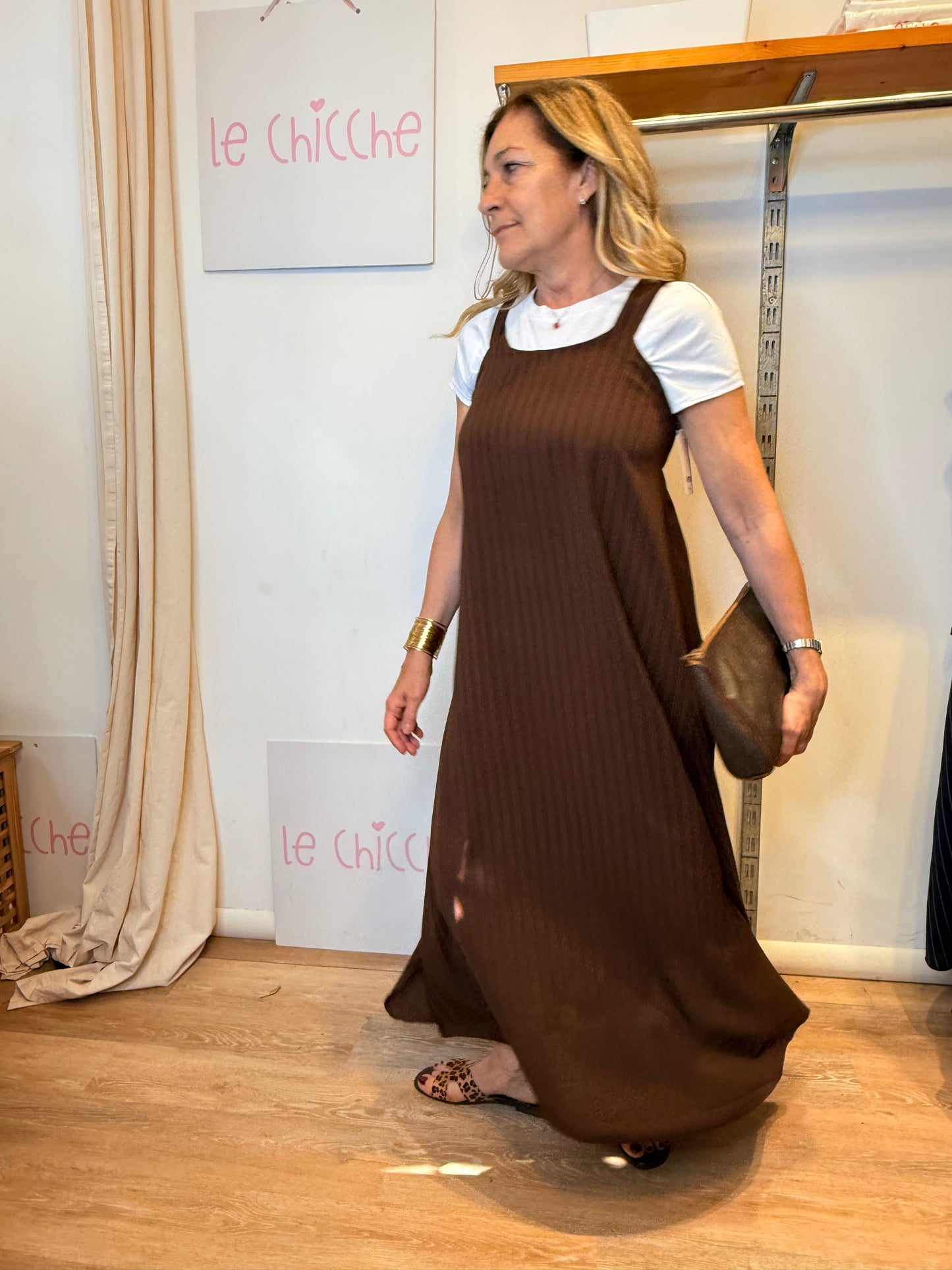 SALDI|Abito lungo gessato Sandra sconto 50%