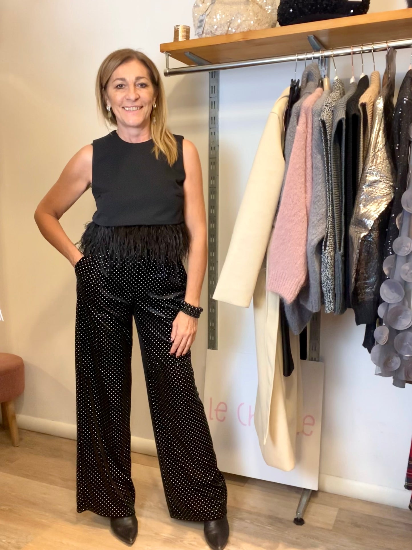 Pantalone palazzo borchiette