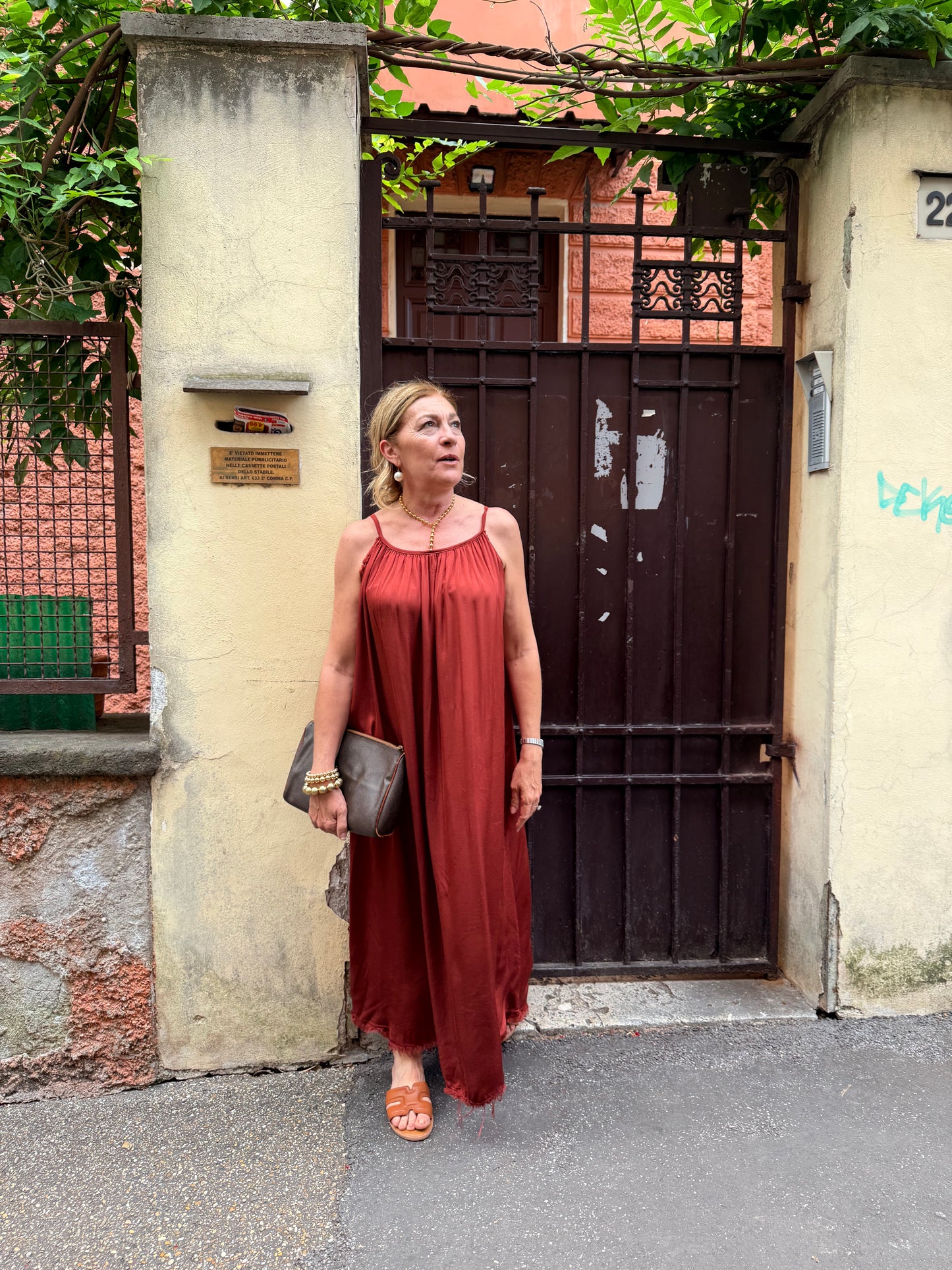 SALDI|Abito lungo raso di viscosa Claudia