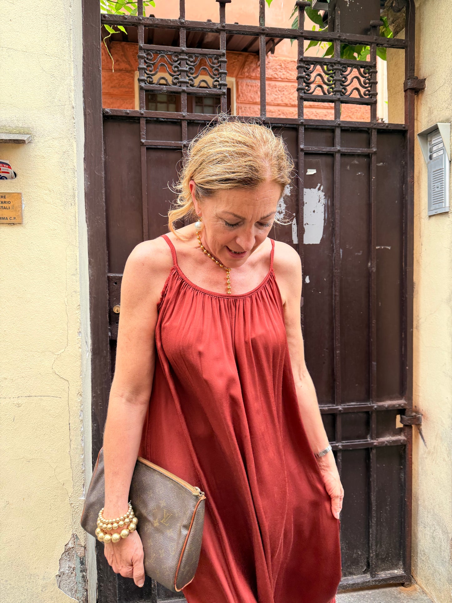 SALDI|Abito lungo raso di viscosa Claudia