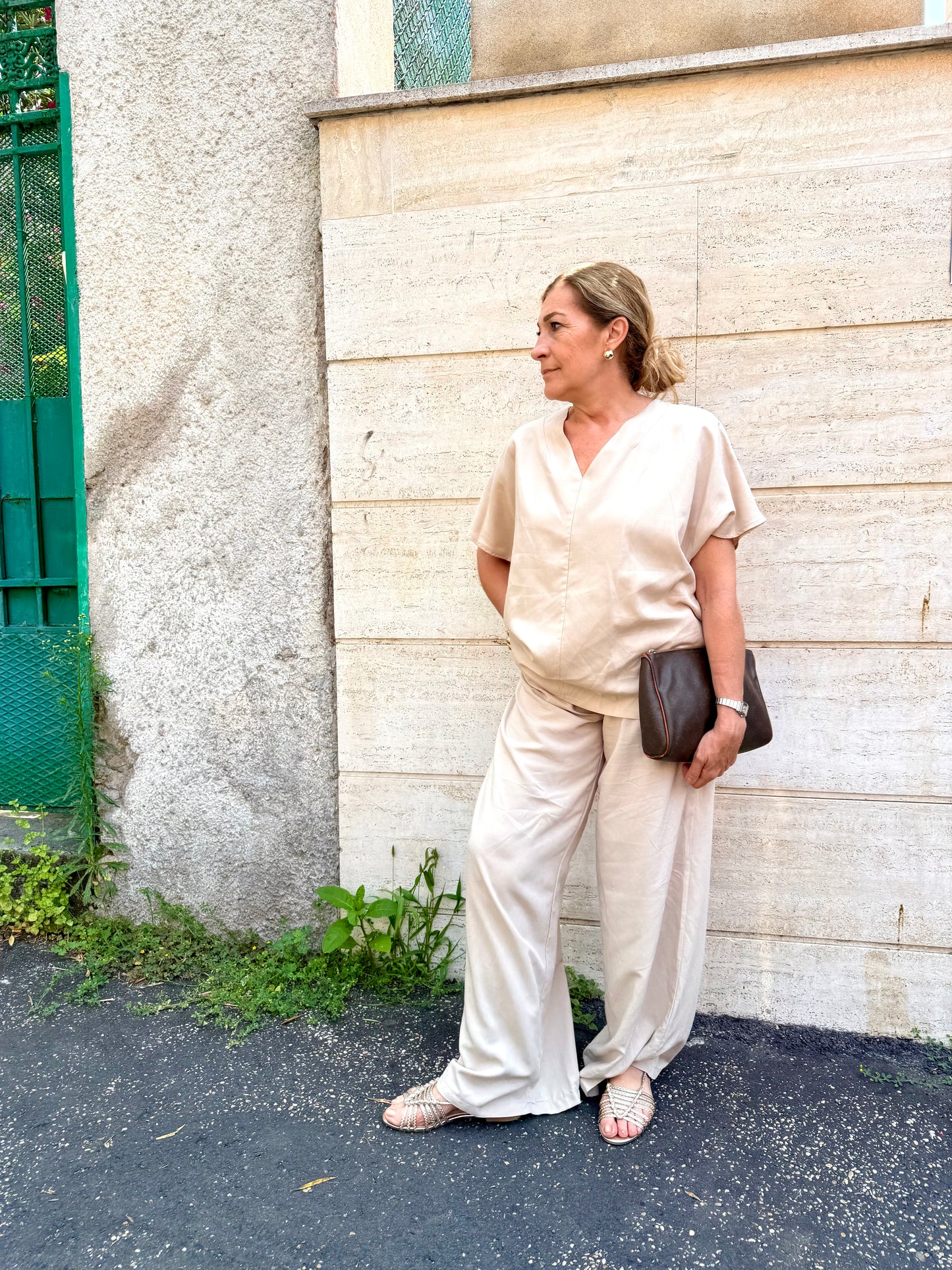 SALDI Ginevra completo misto lino