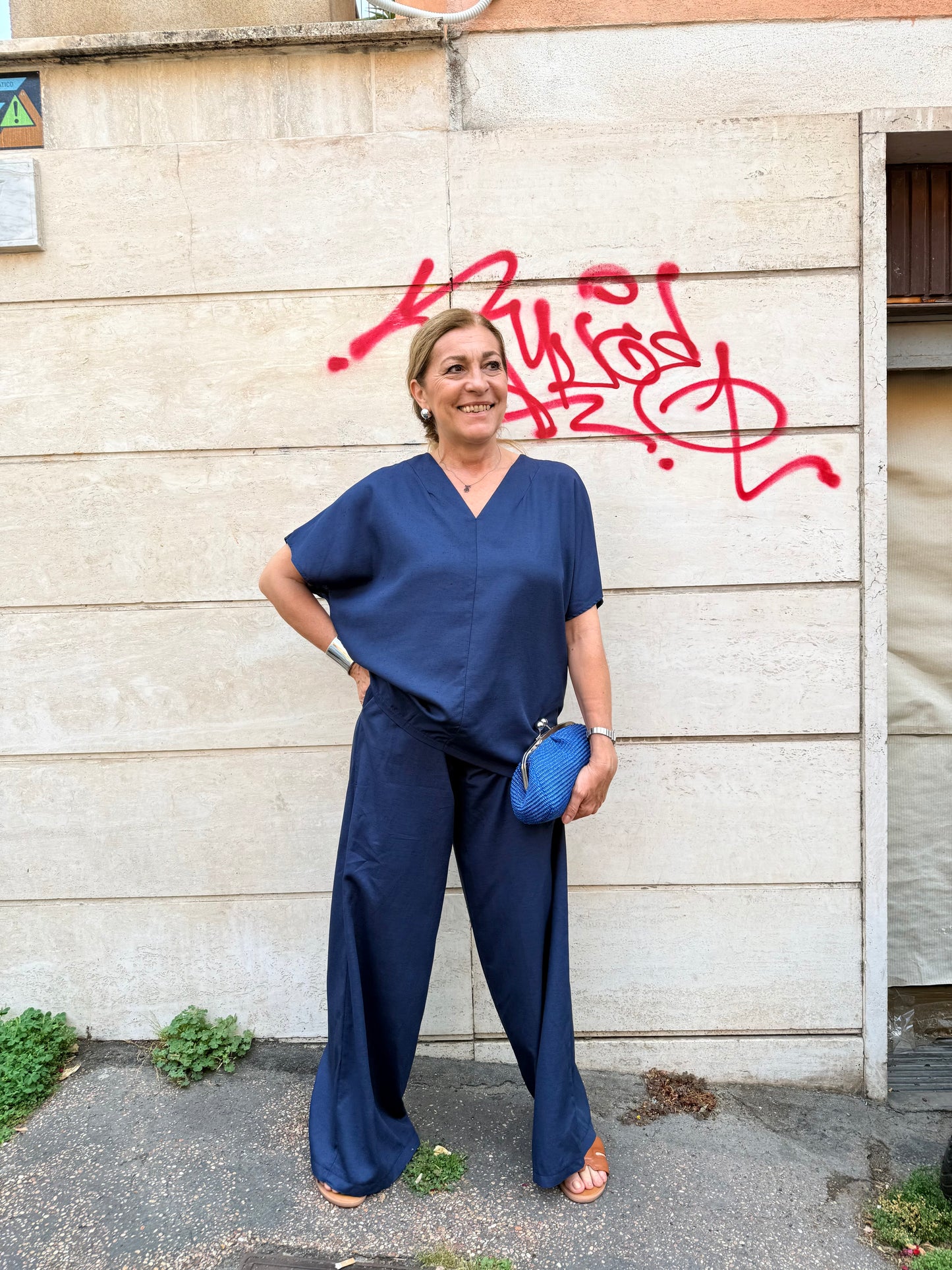 SALDI Ginevra completo misto lino
