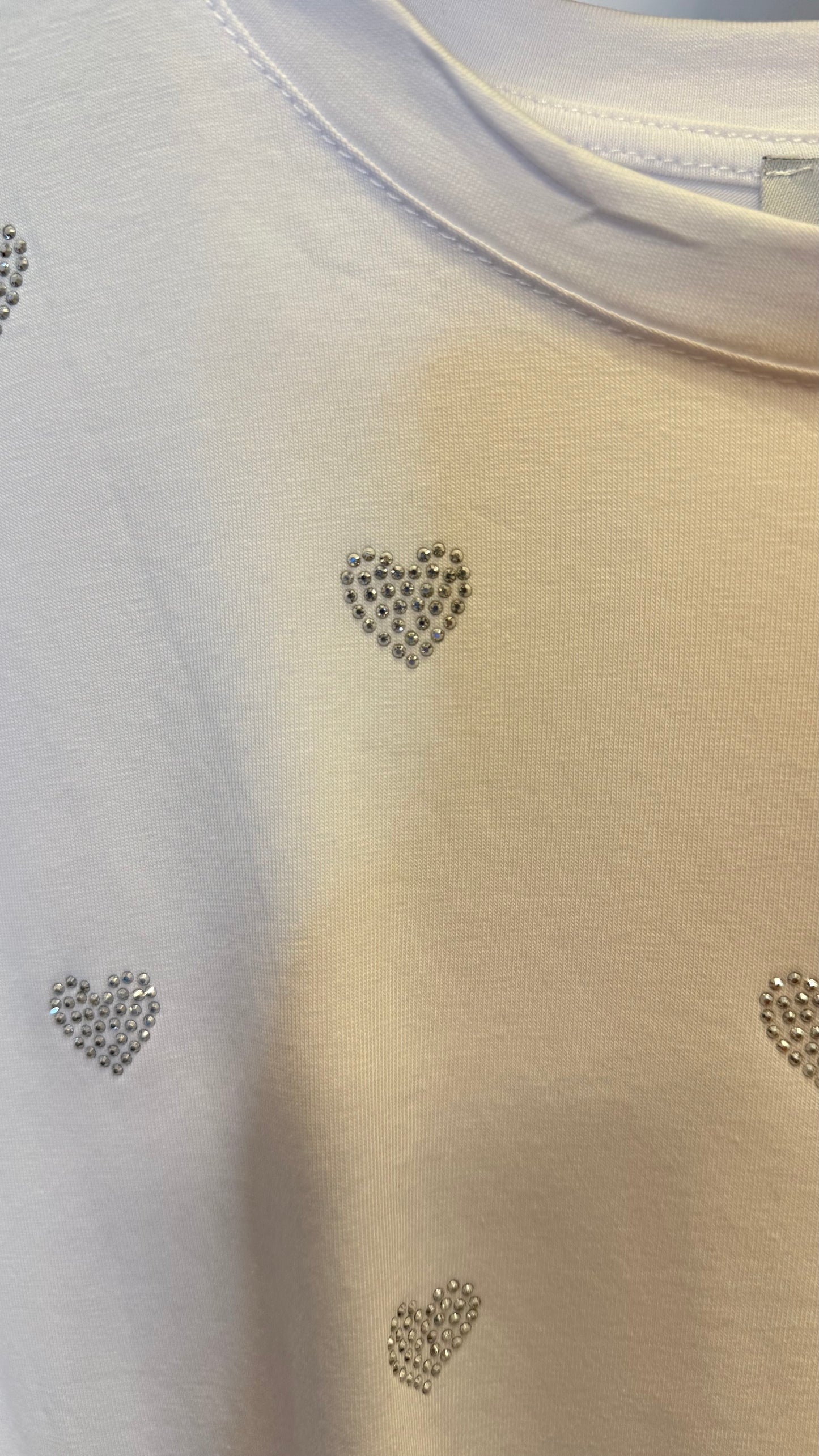 T-shirt cuori strass