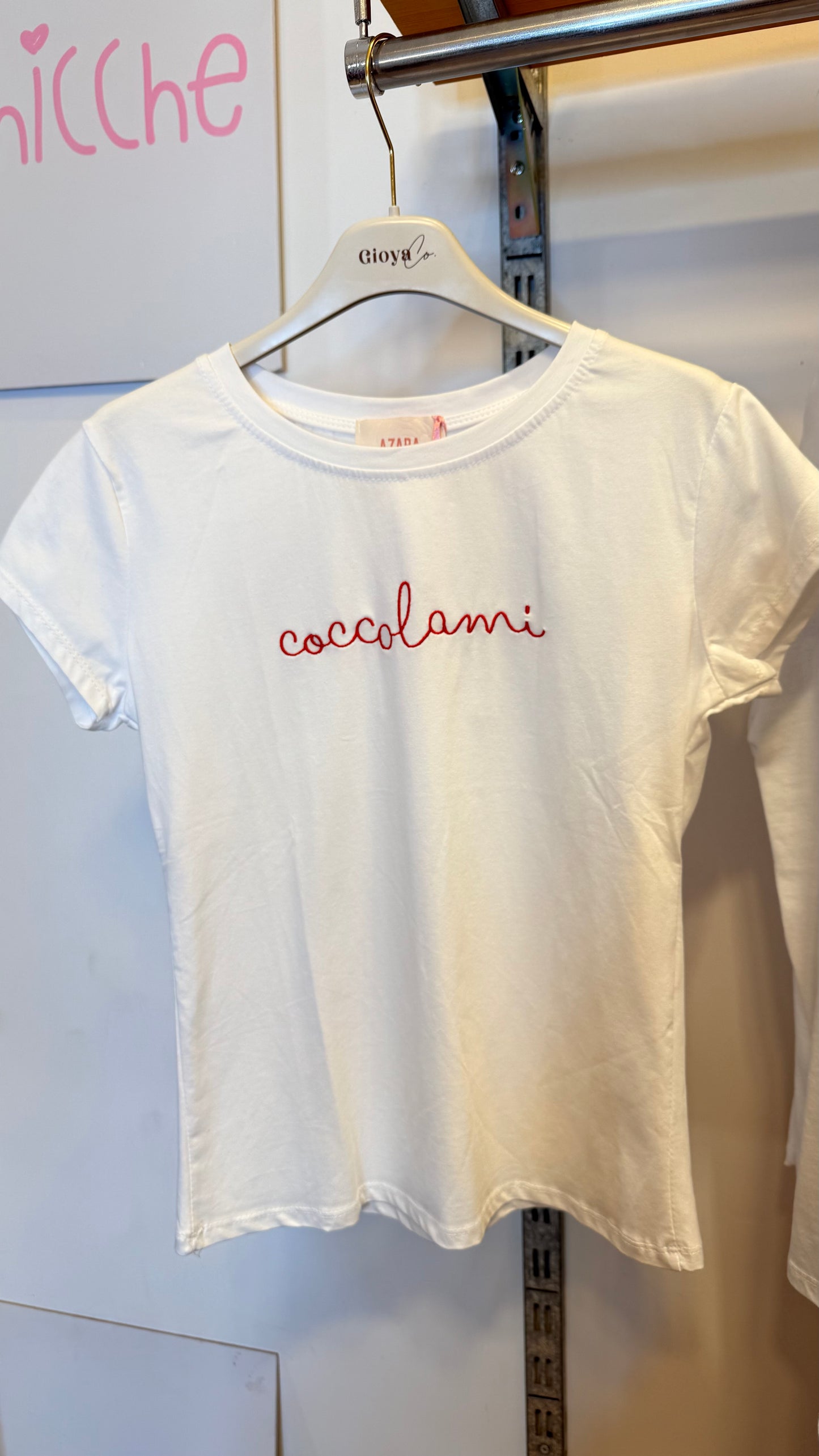 T-Shirt scritte varie ricamate