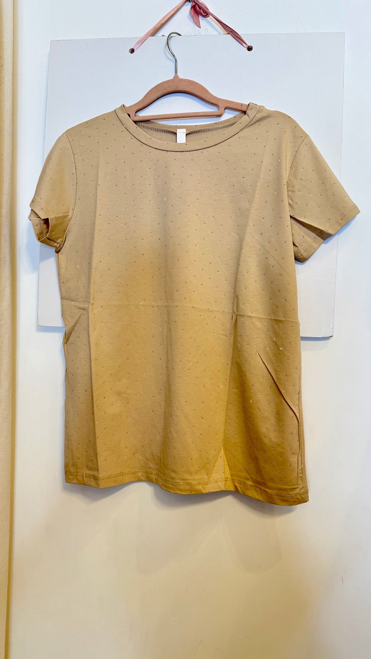T-shirt microstrass beige in promo