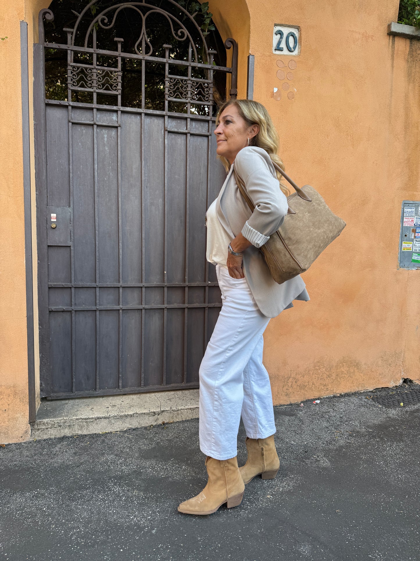 Pantalone palazzo bianco cotone