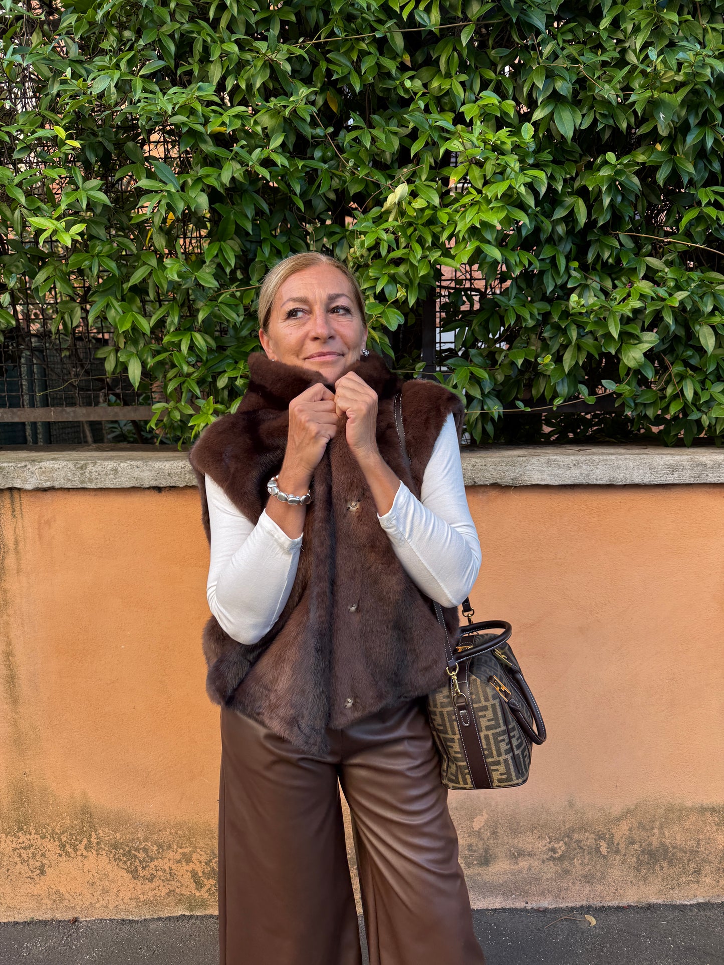 Gilet Eco Fur visone