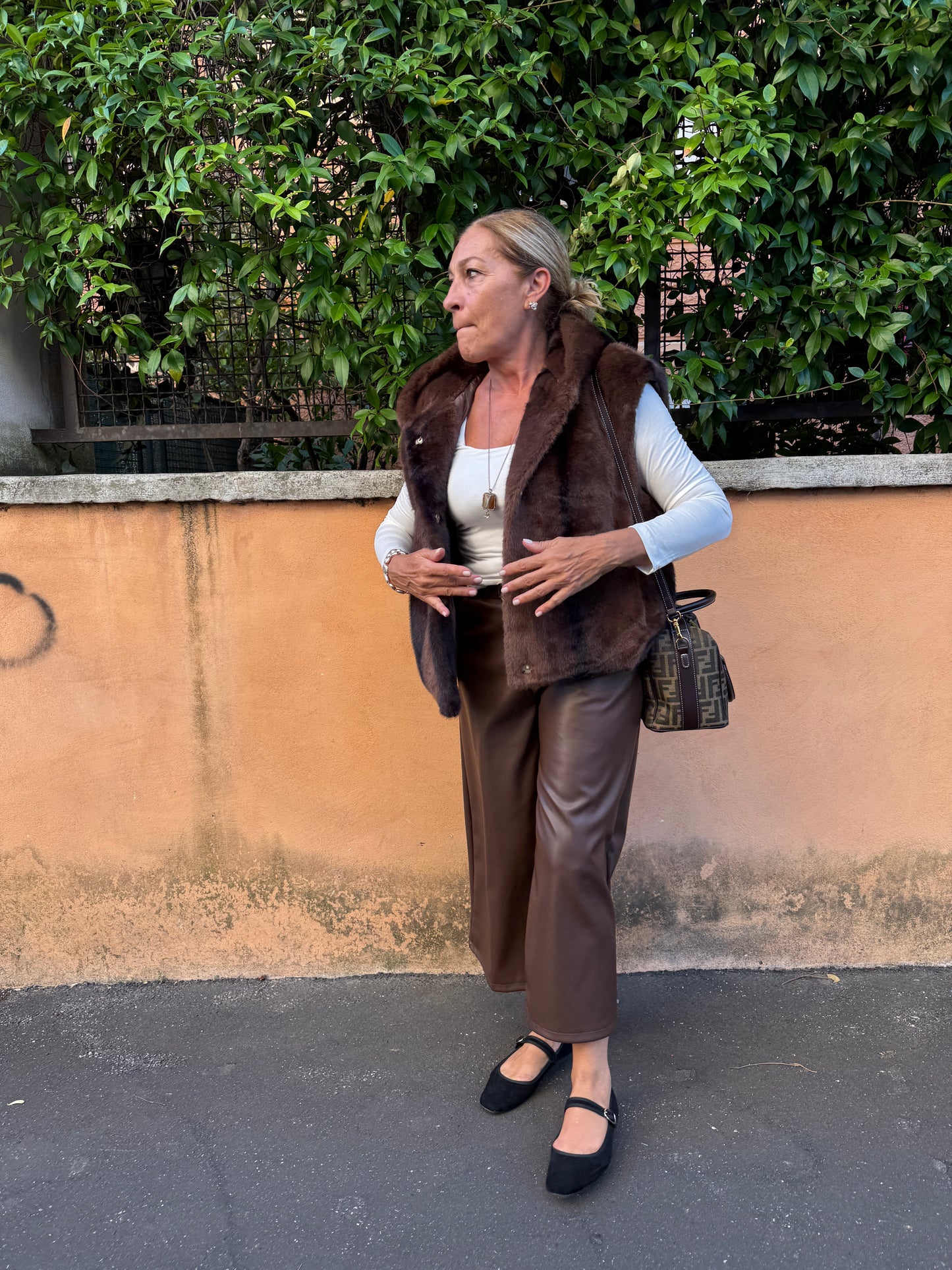 Gilet Eco Fur visone