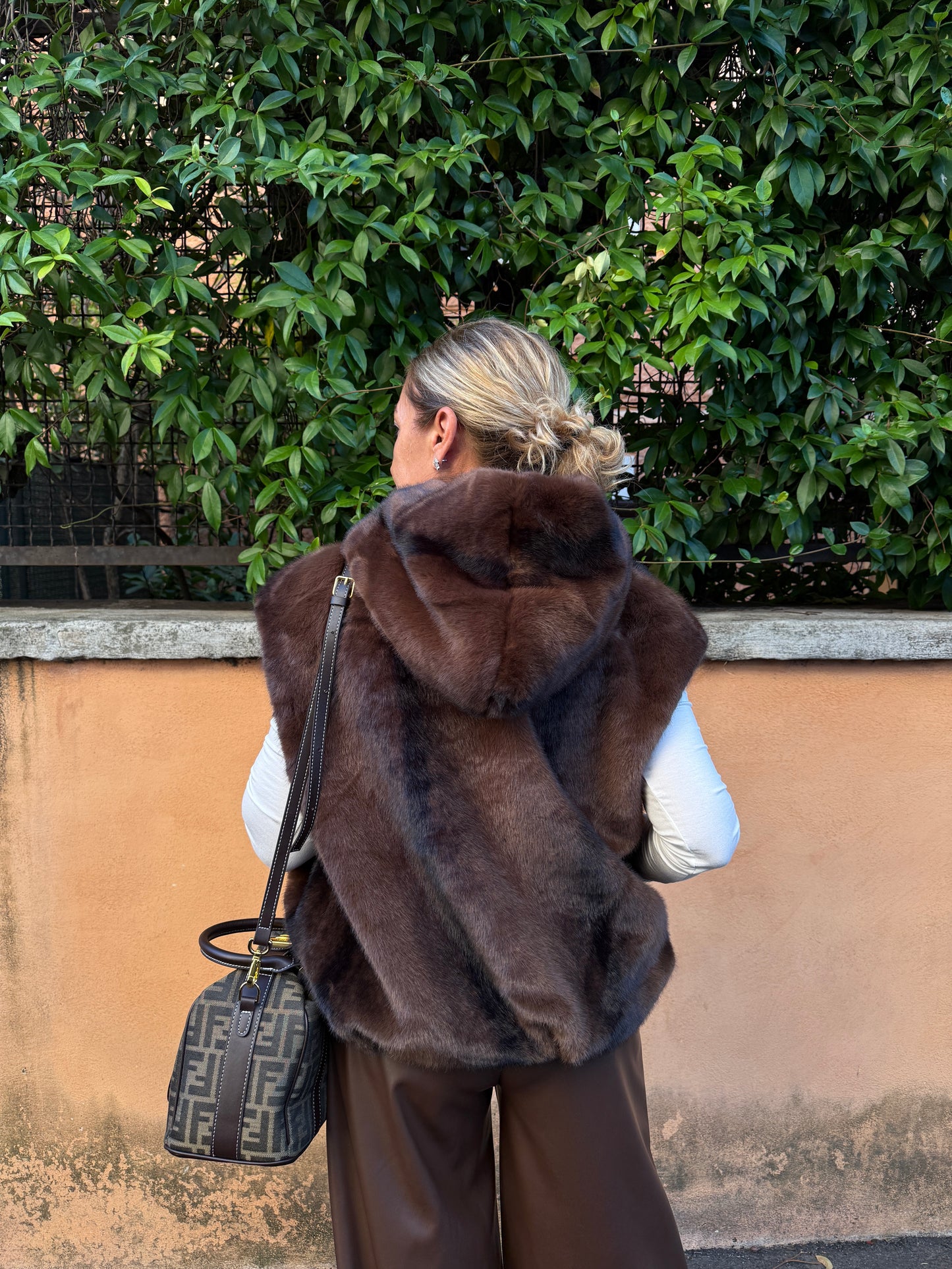 Gilet Eco Fur visone