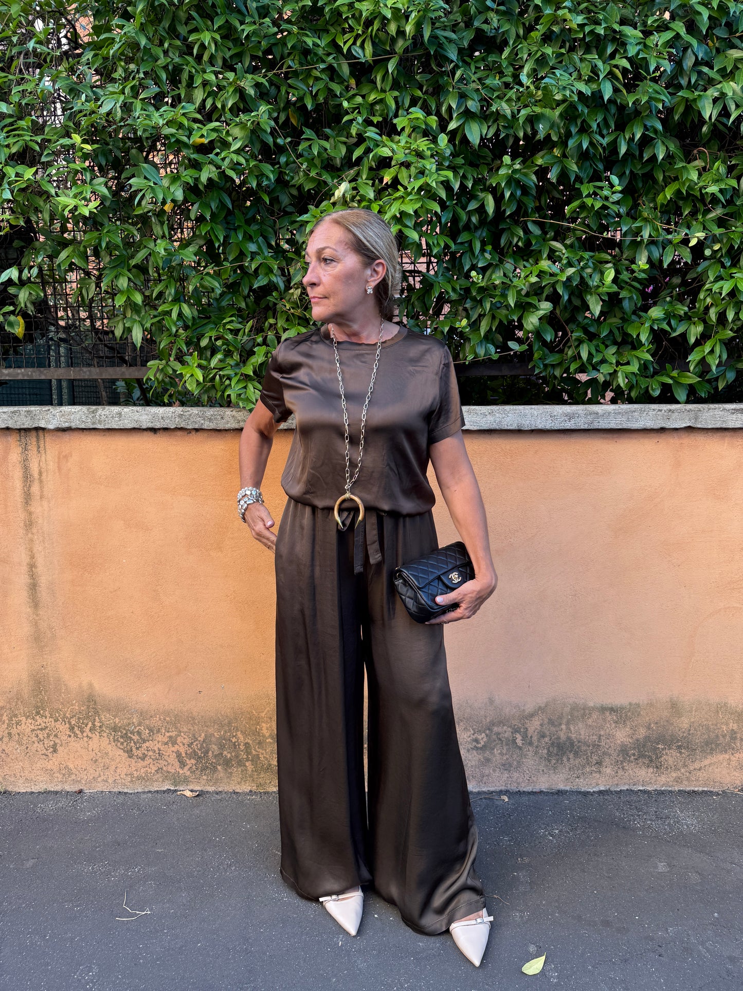 PANTALONI IN RASO