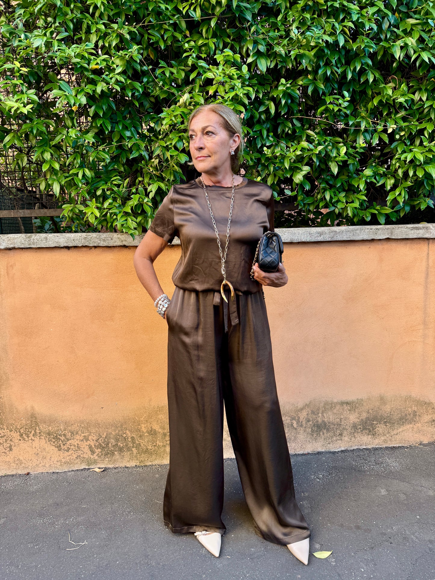 PANTALONI IN RASO