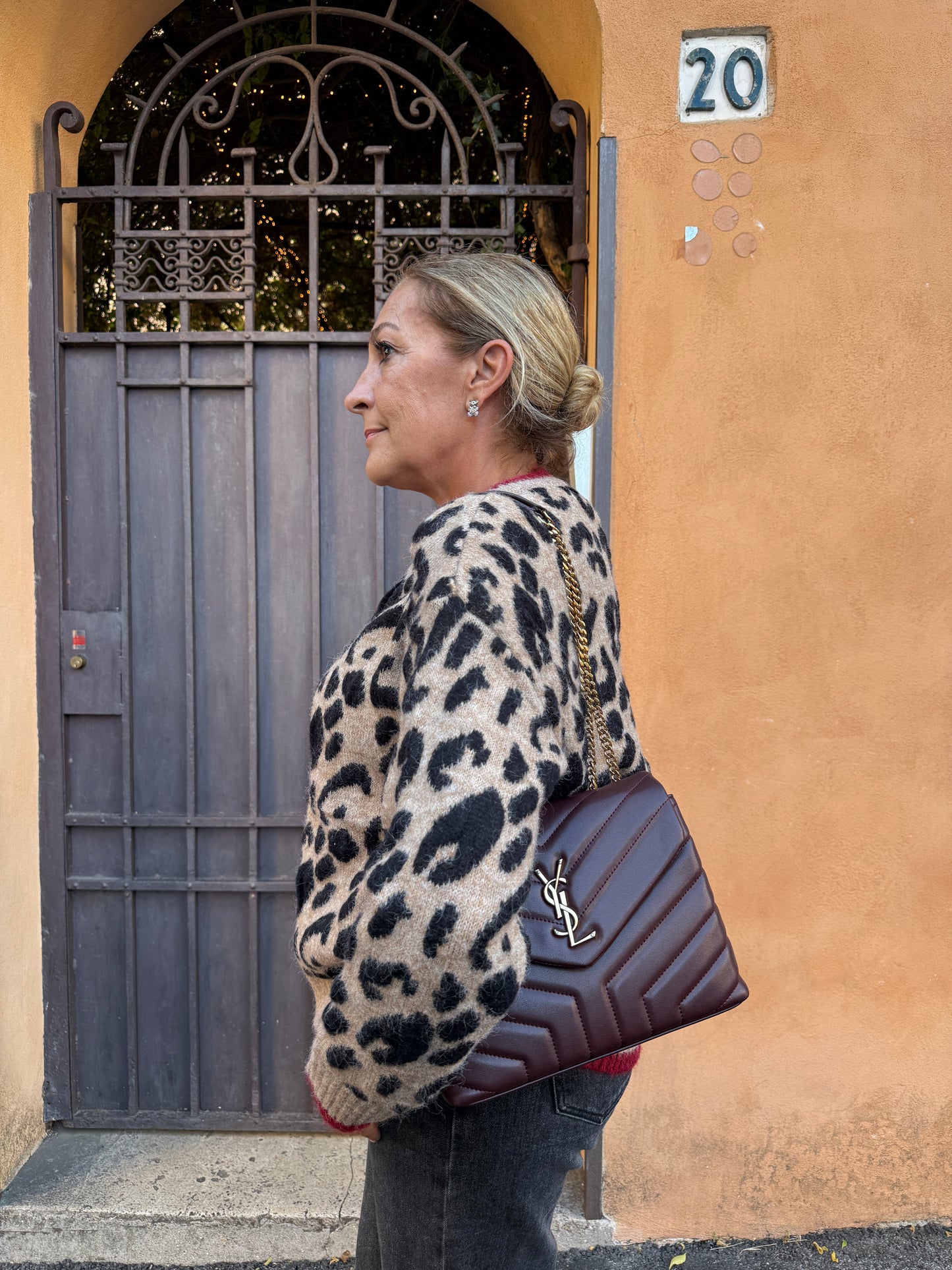 Maglione girocollo animalier