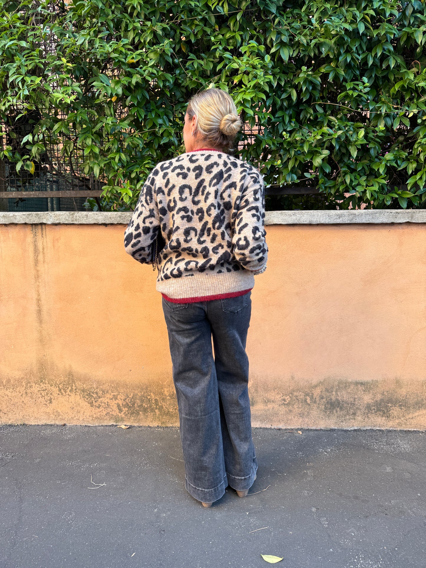 Maglione girocollo animalier