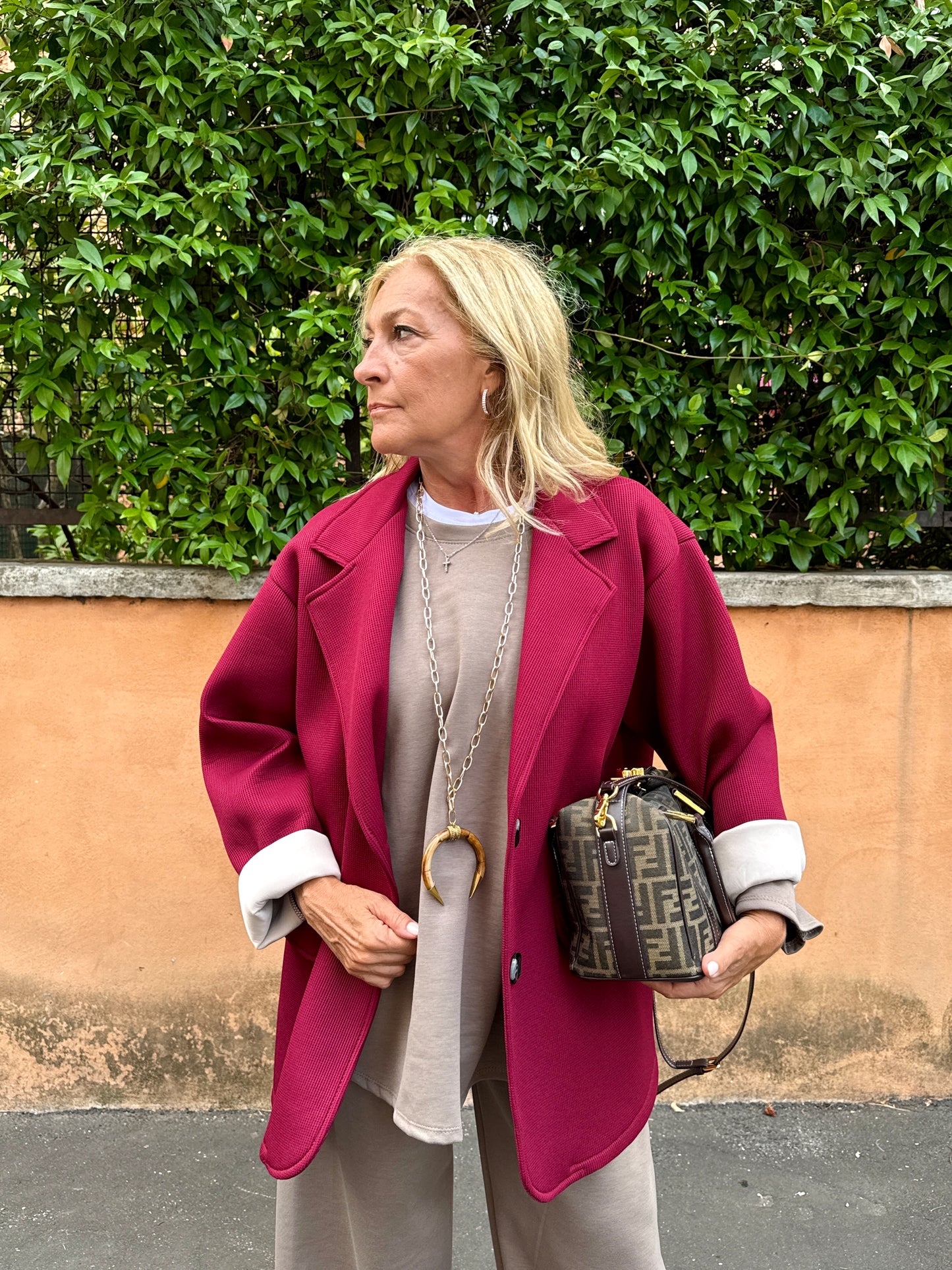 Collana lunga corno mezzaluna
