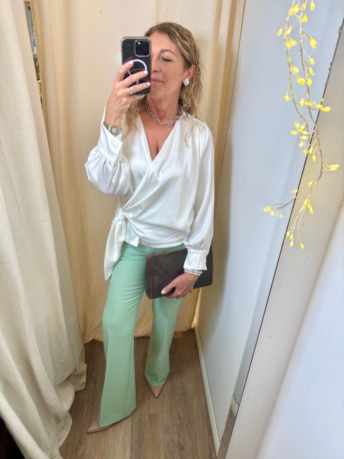 Blusa in raso Elena LS139201 sconto 50%