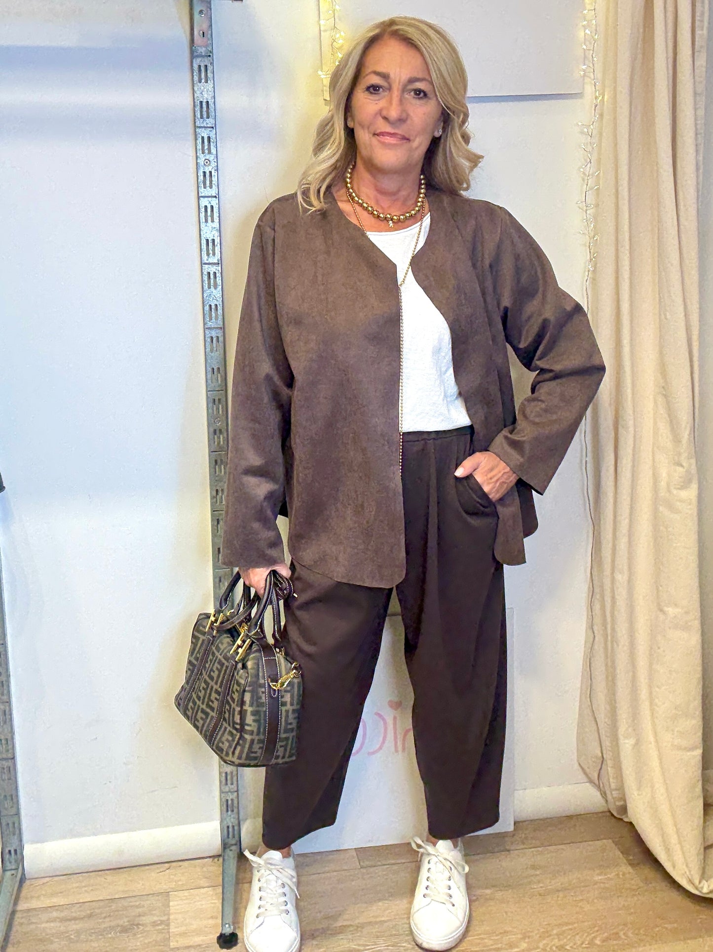 Giacchino camoscio ecologico curvy