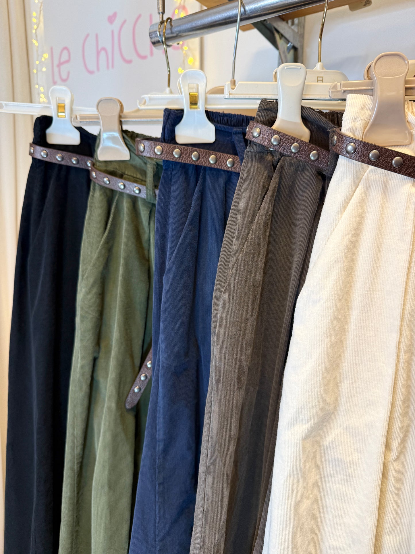 Pantaloni palazzo velluto millerighe