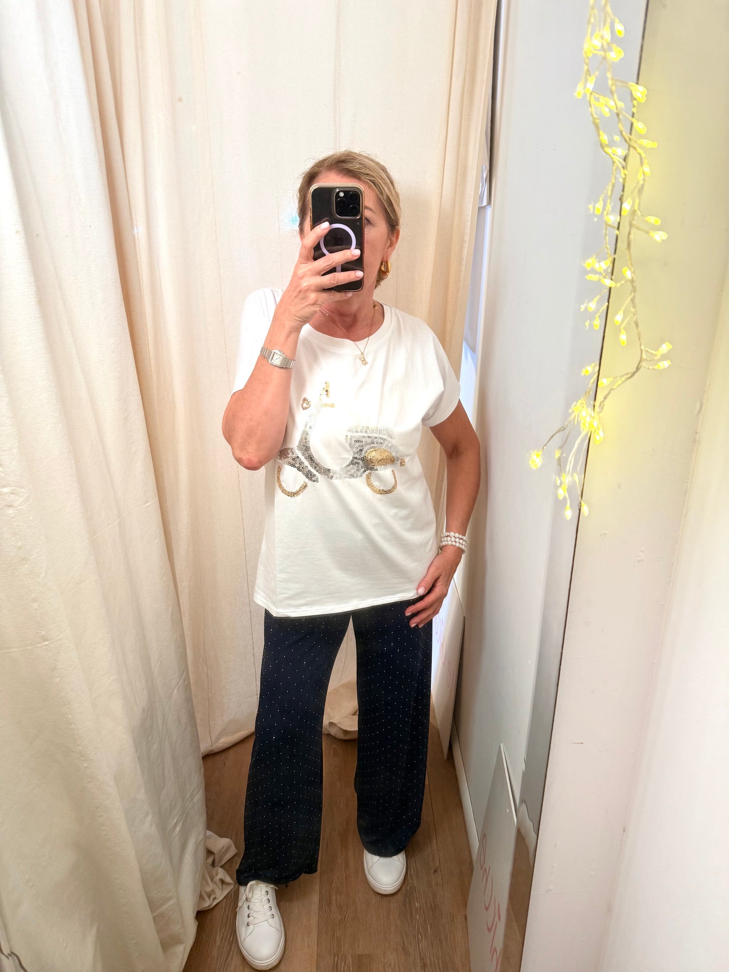 SALDI|Pantaloni Microstrass- Collezione 46plus