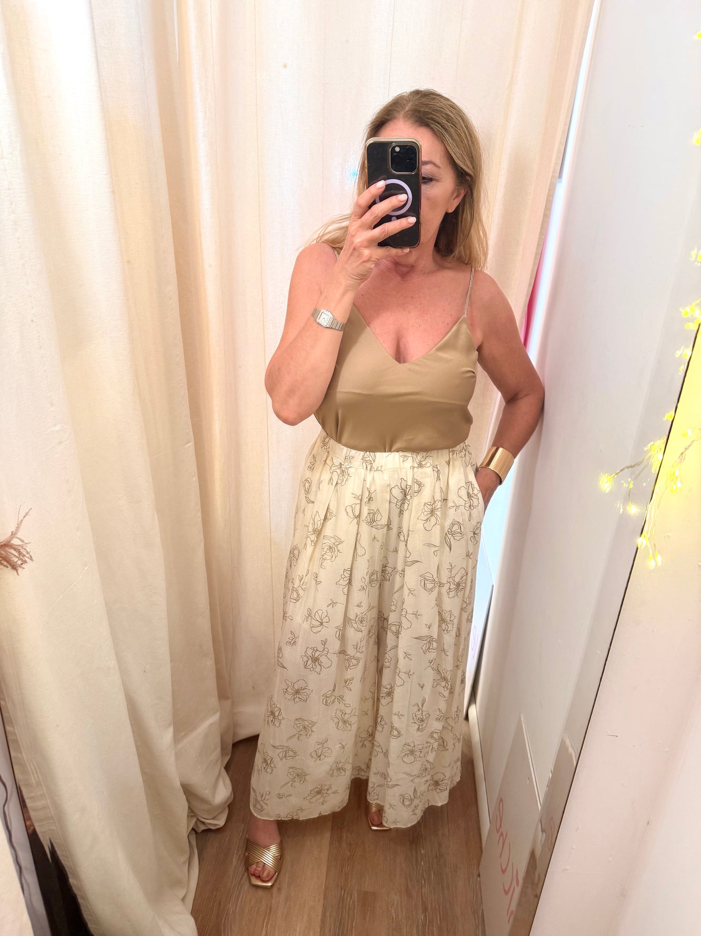Top in raso bretelle gioiello 5652