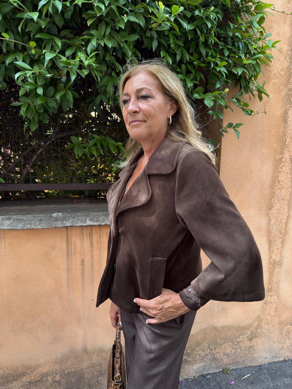 Giacca in velluto marrone