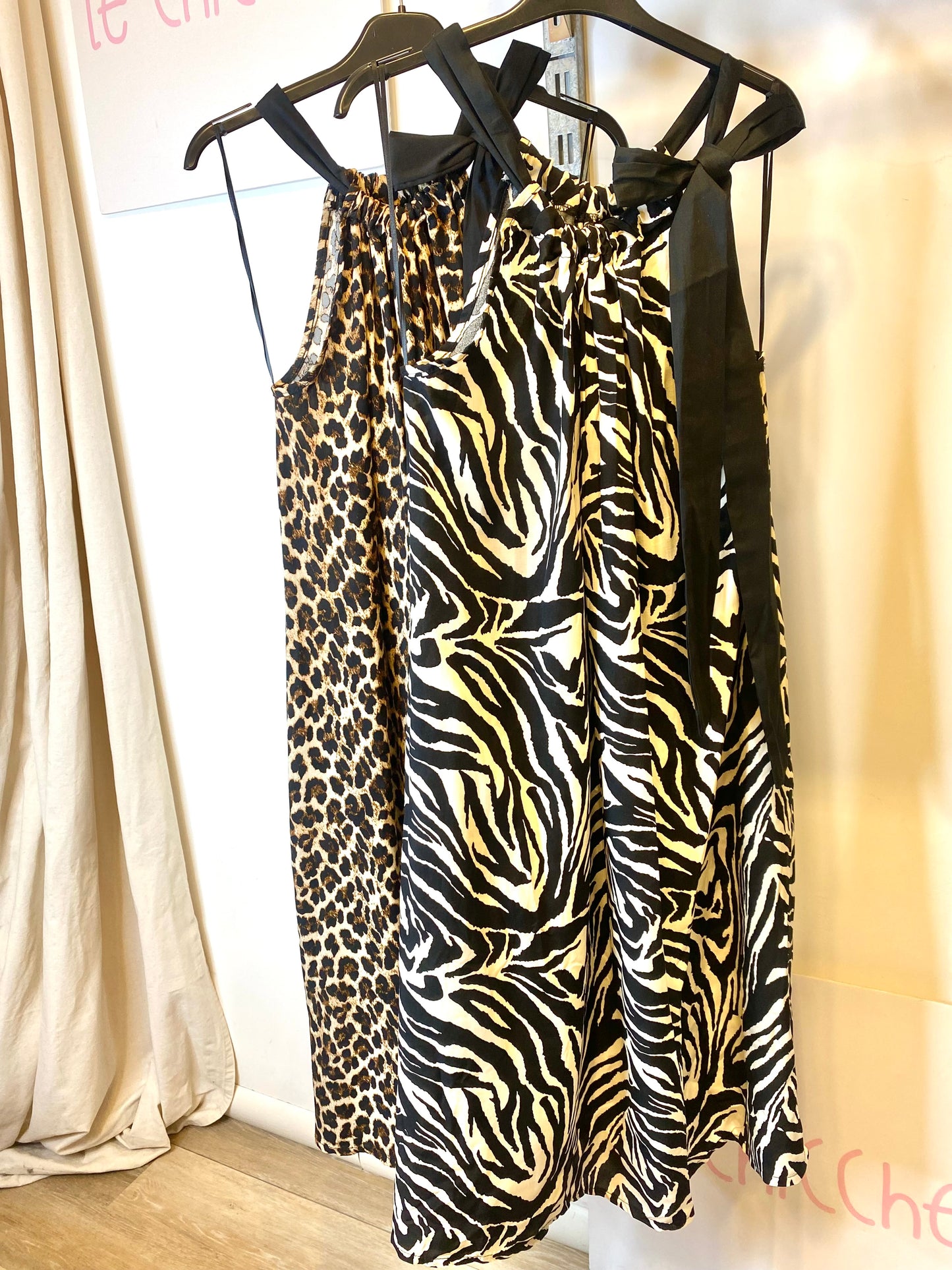 Abito fiocco animalier e zebra