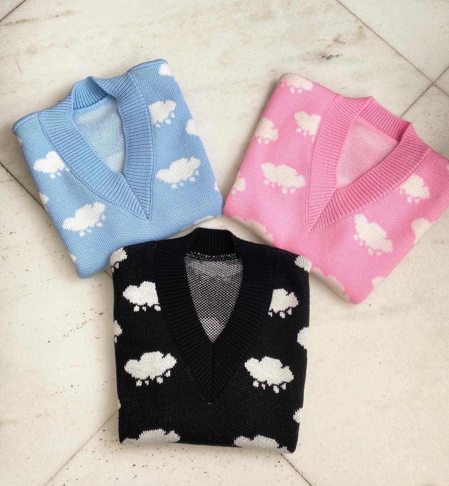 Gilet nuvole rosa