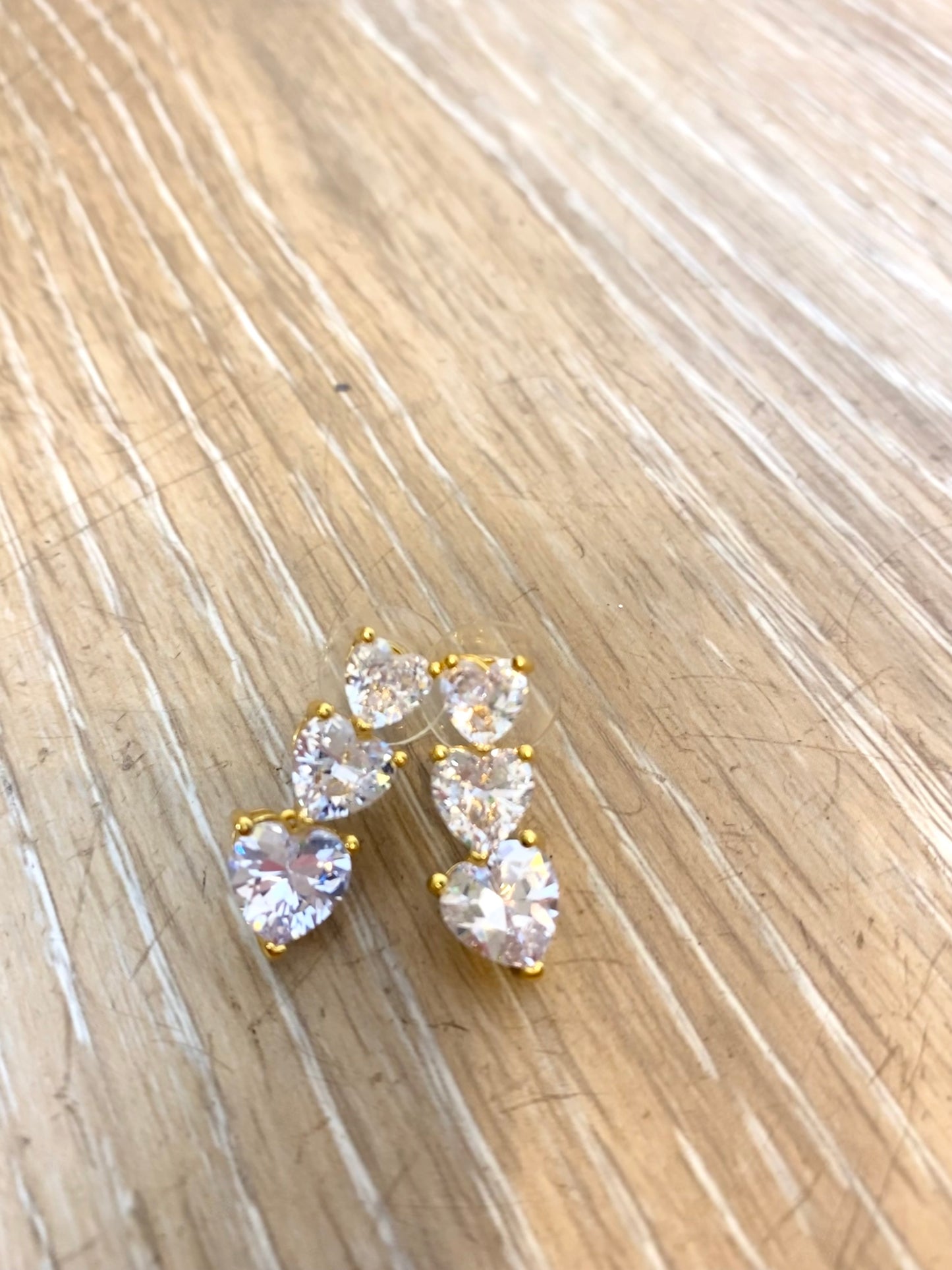 Orecchini strass cuori