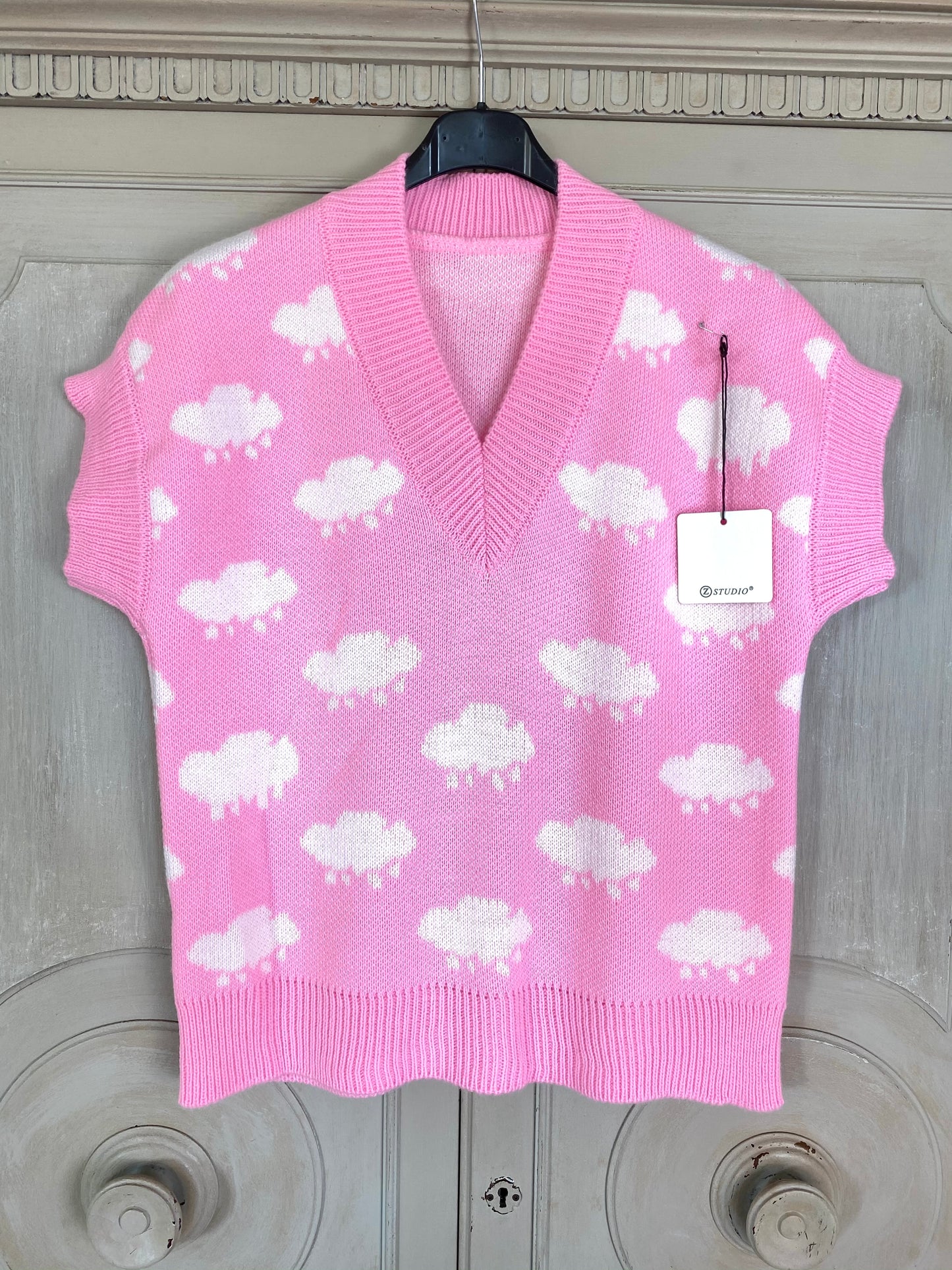 Gilet nuvole rosa