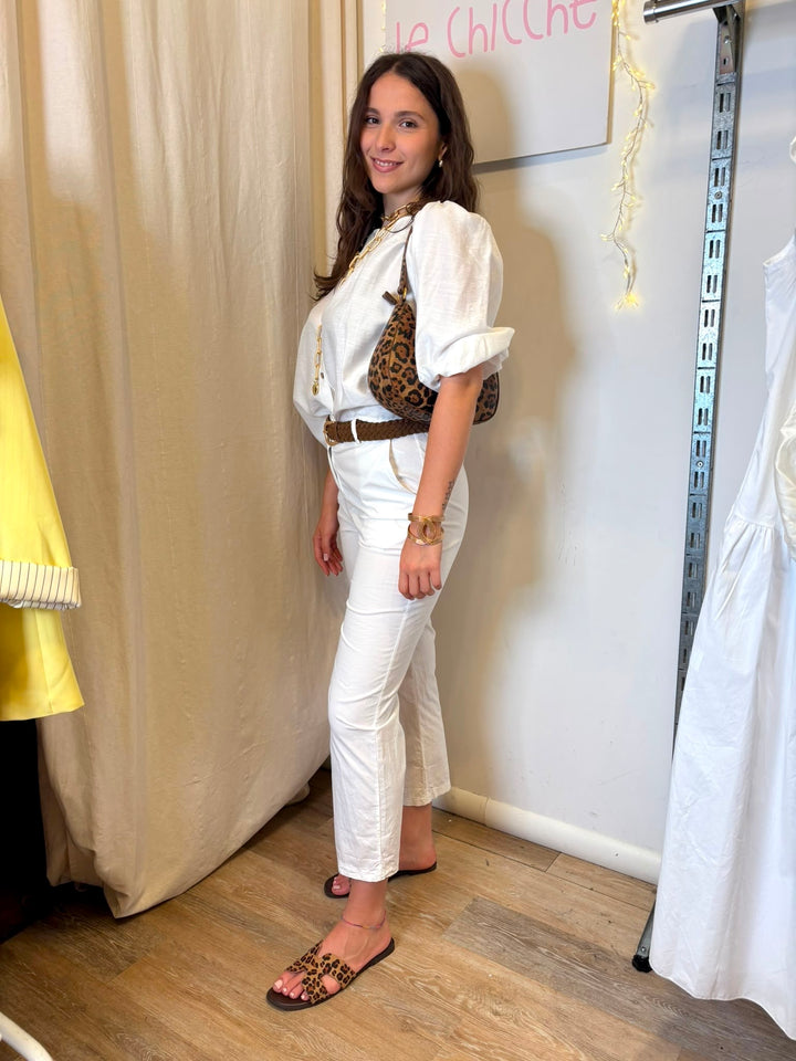 Pantaloni in cotone bianchi