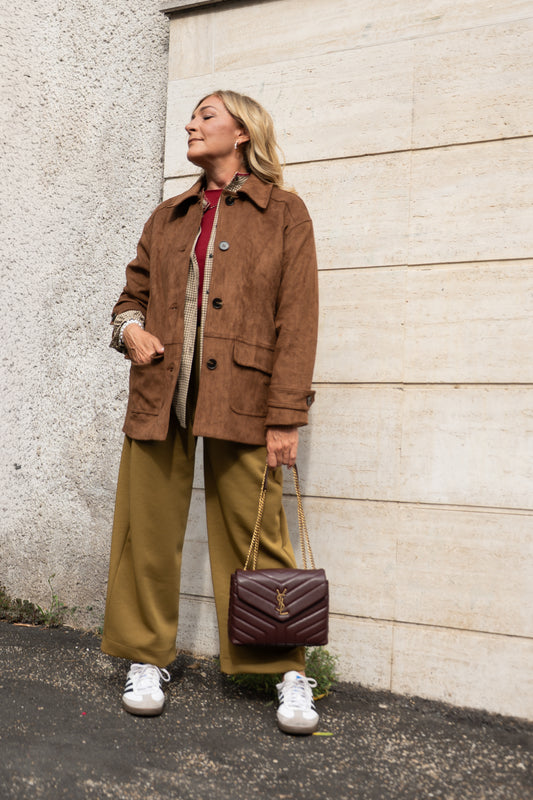 Collezione Bologna |Giacca in camoscio ecologico Priscilla