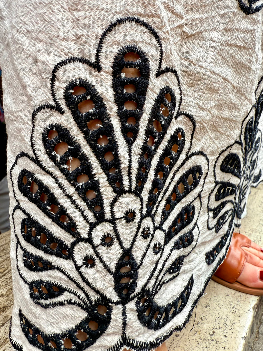 Vestito fiori lungo burro 4867