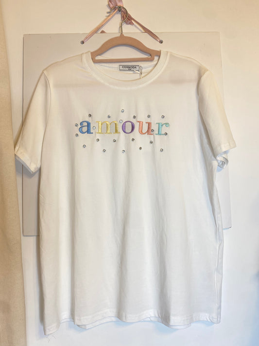 T-shirt strass AMOUR