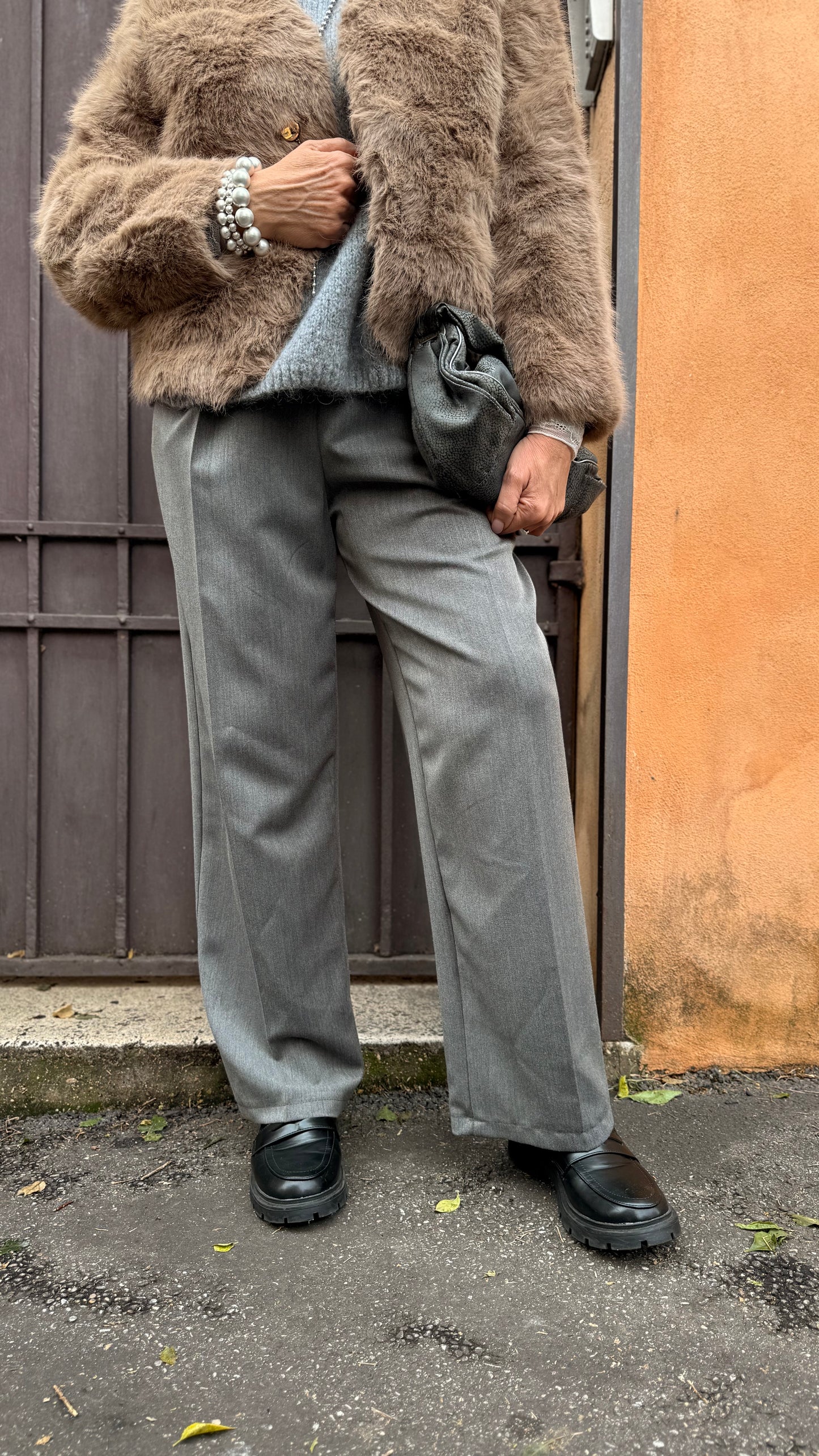 Pantaloni palazzo grigi -50%