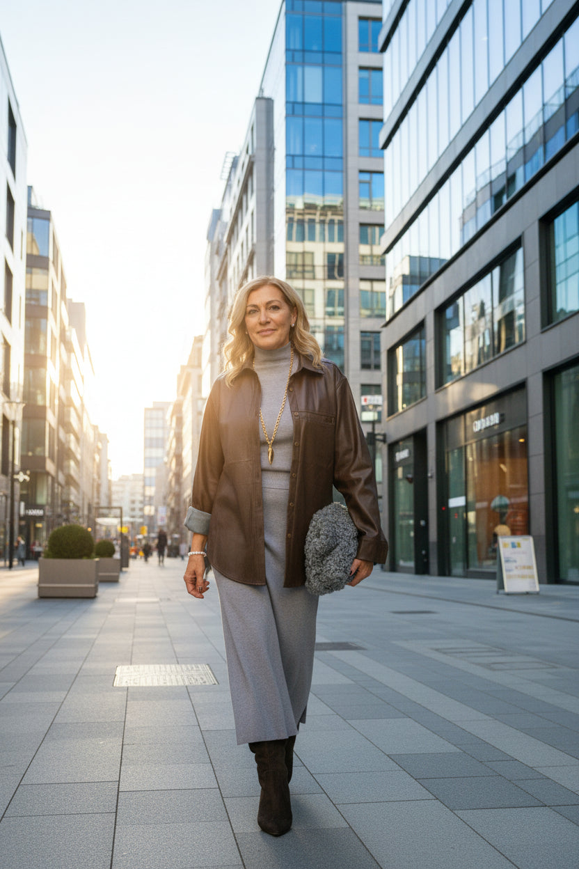 Completo in maglia maniche corte  con gonna 5341