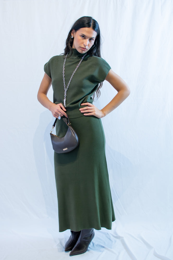 Completo in maglia maniche corte  con gonna 5341