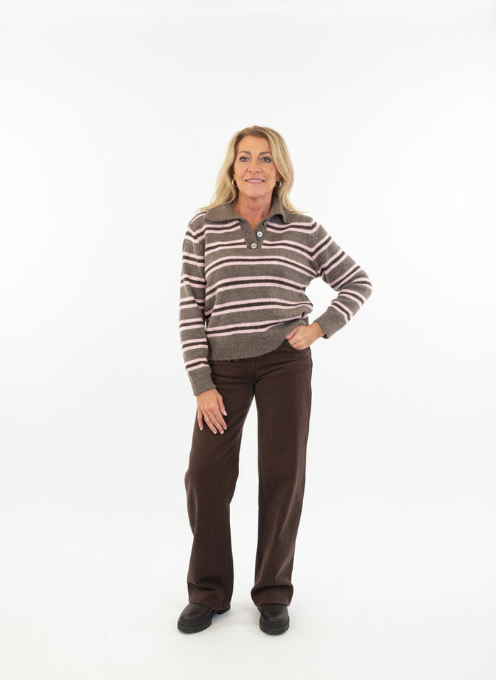 Luxury|Maglione polo a righe 51216