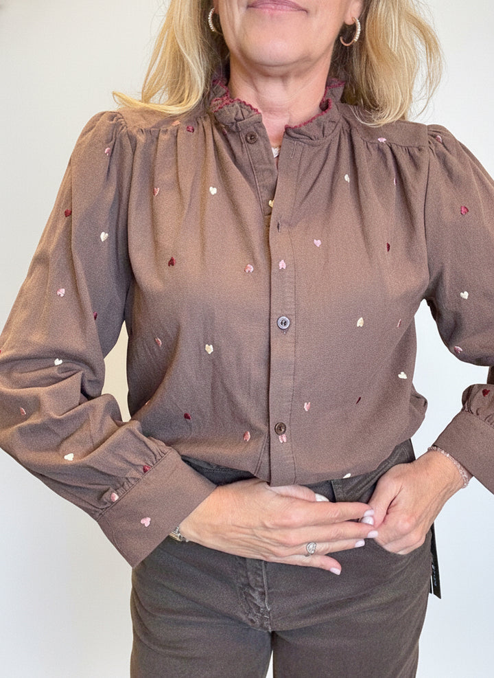 Luxury|Camicia cuori marrone 4822612