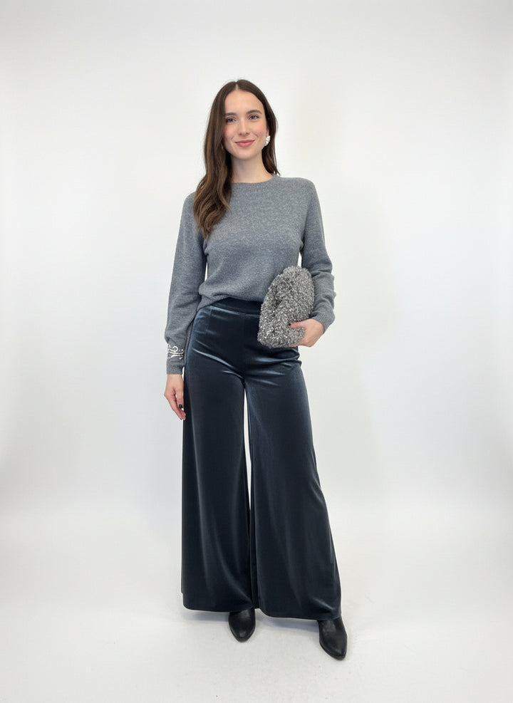 Pantalone palazzo in velluto 3285