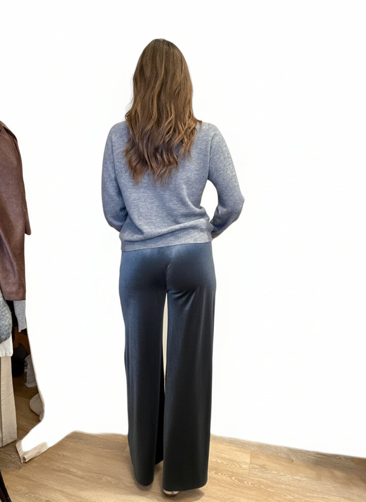 Pantalone palazzo in velluto 3285