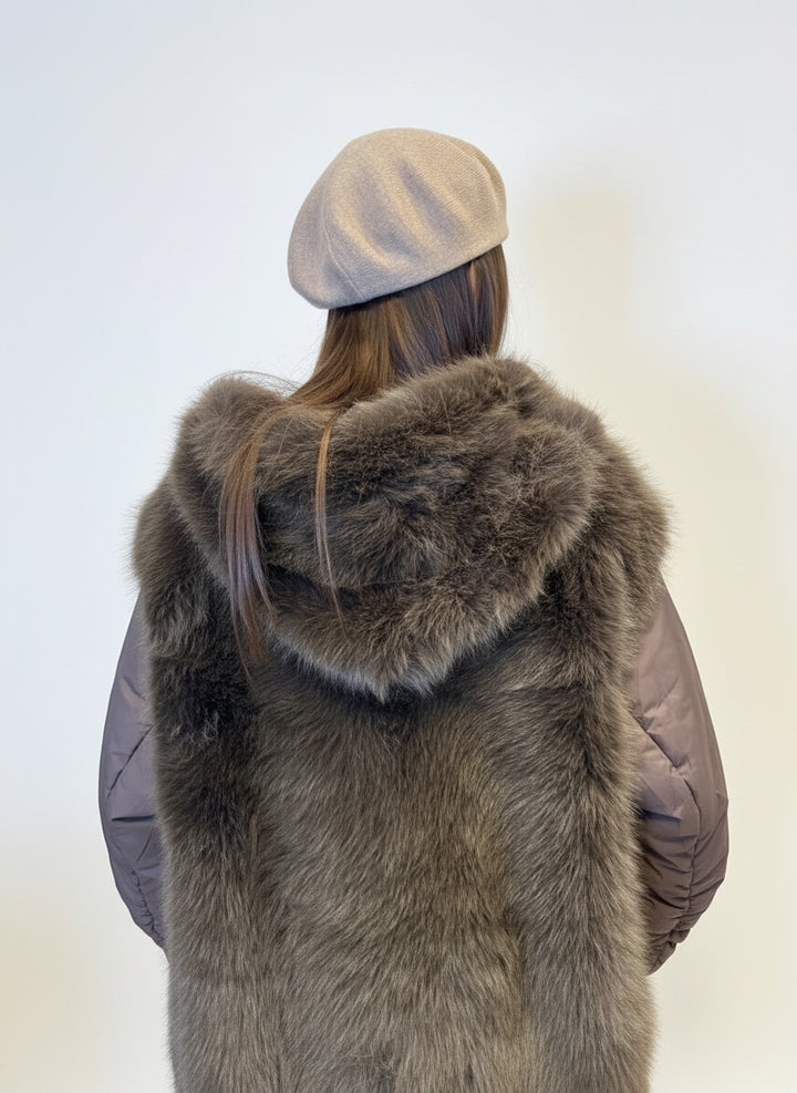 Luxury| Piumino ecopelliccia Federica lungo