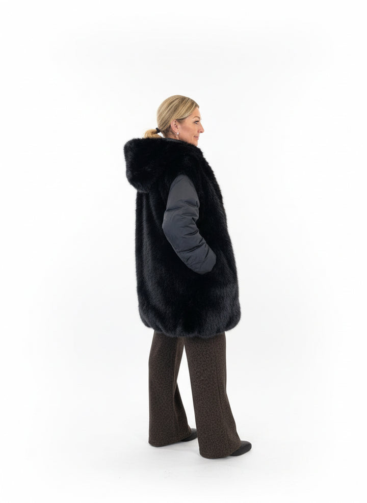 Luxury| Piumino ecopelliccia Federica lungo