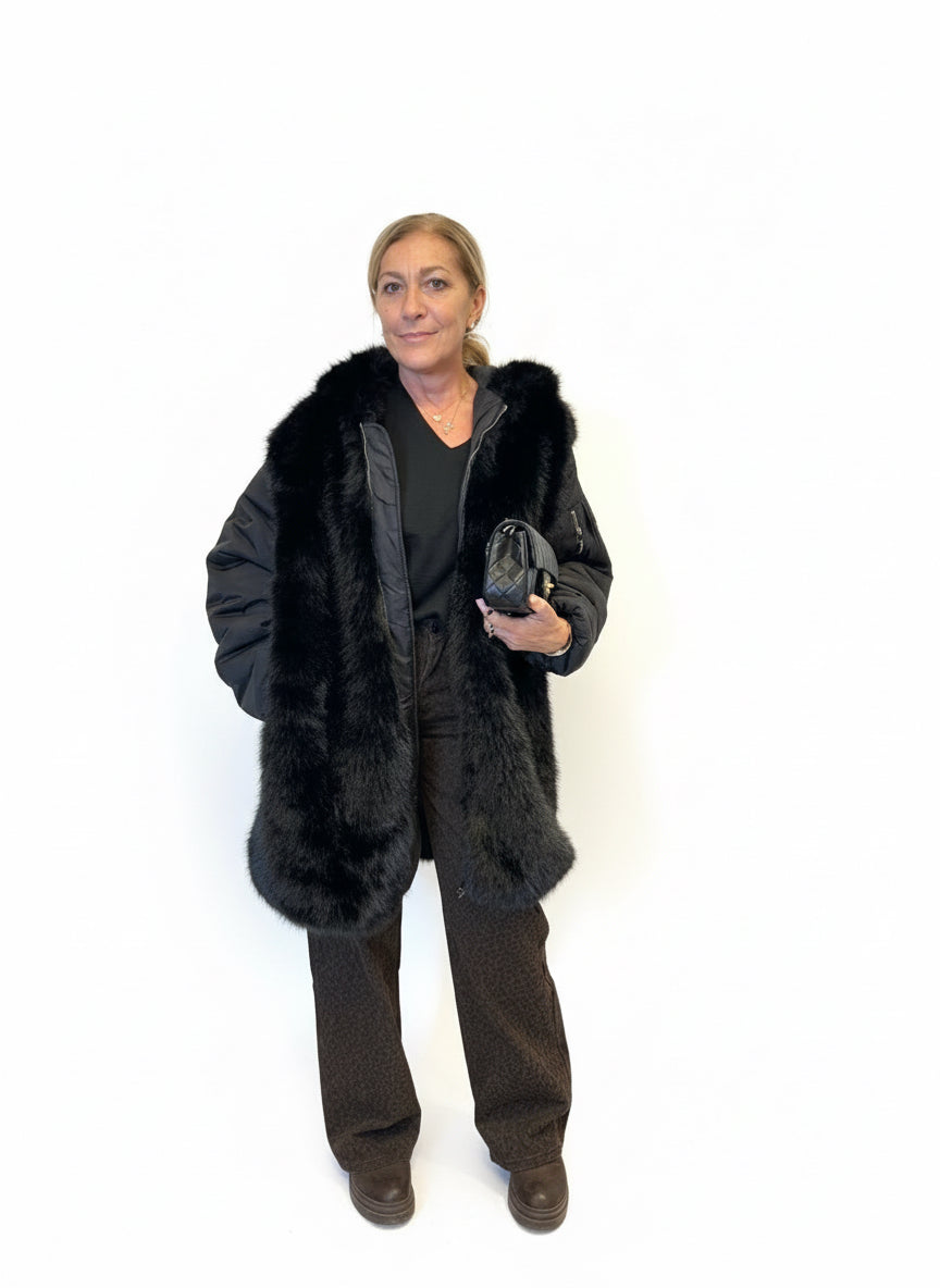 Luxury| Piumino ecopelliccia Federica lungo