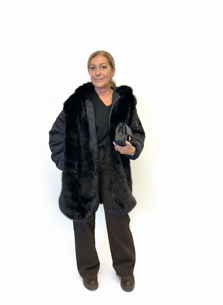 Luxury| Piumino ecopelliccia Federica lungo