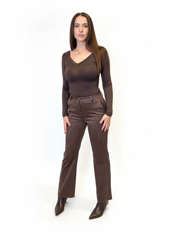 Pantaloni eco camoscio