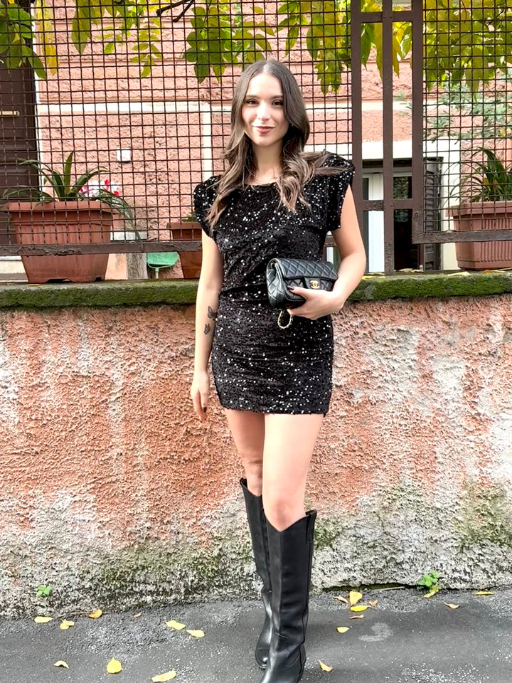 Tubino Paillettes maniche corte 11116